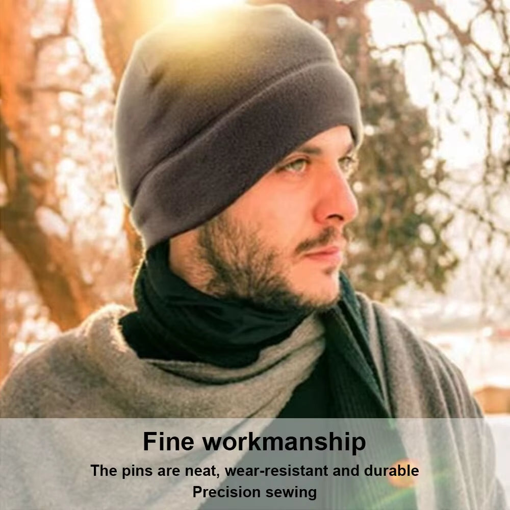 Warm Winter Skull Cap Soft Polar Fleece Hat Thick Windproof Cap Outdoor Beanie Cap Ski Cap Unisex Suitable for Unisex 1PC