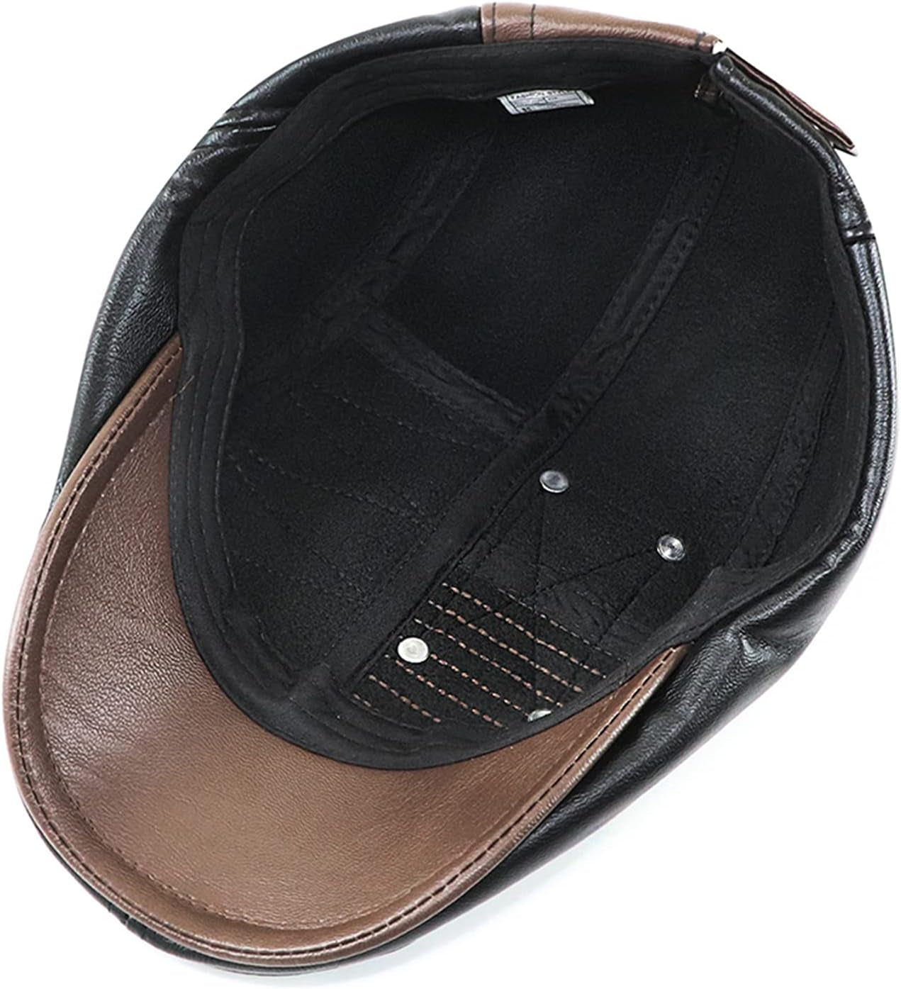 Mens Adjustable PU Leather Ivy Cap Newsboy Hat Classic Golf Flat Cap Gatsby Driving Fishing Hat for Men Father Dad