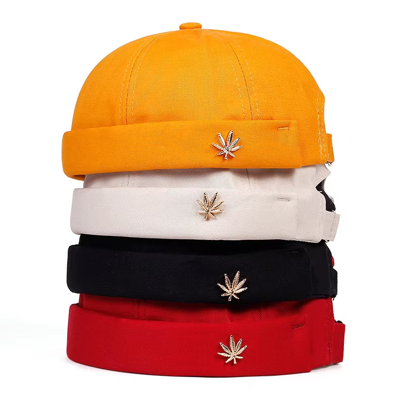 2024 New Fashion Beanie Cap for Men Retro Cotton Adjustable Cap for Women Full Cap Brimless Hats Outdoor Skullcap Sailor Cap