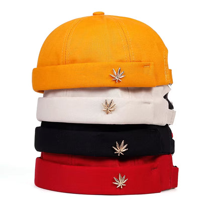 2024 New Fashion Beanie Cap for Men Retro Cotton Adjustable Cap for Women Full Cap Brimless Hats Outdoor Skullcap Sailor Cap