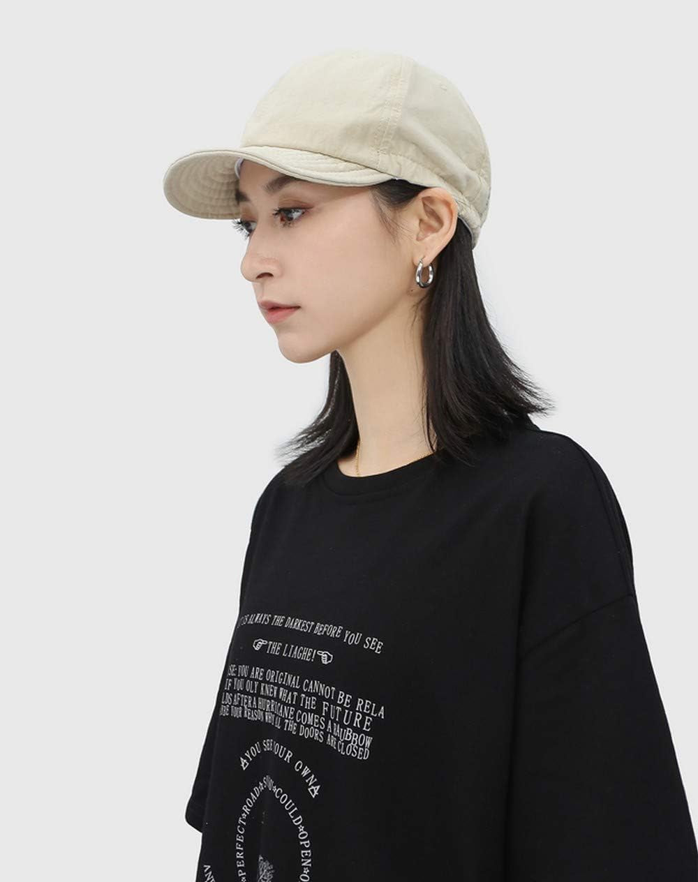 Washed Short Bill Brim Baseball Cap Retro Dad Cap Trucker Style Hat Cap