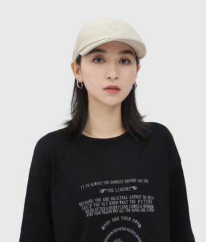 Washed Short Bill Brim Baseball Cap Retro Dad Cap Trucker Style Hat Cap